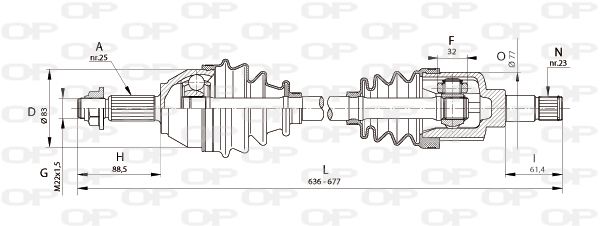 OPEN PARTS Piedziņas vārpsta DRS6321.00